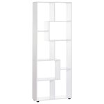 HOMCOM Libreria Scaffale Moderna di Design a 8 Ripiani in Legno Truciolare, Arredamento Casa e Ufficio, 70x24x178cm Bianco