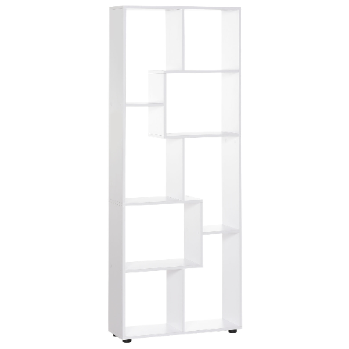 HOMCOM-Libreria-Scaffale-Moderna-di-Design-a-8-Ripiani-in-Legno-Truciolare-Arredamento-Casa-e-Ufficio-70x24x178cm-Bianco