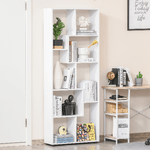 HOMCOM-Libreria-Scaffale-Moderna-di-Design-a-8-Ripiani-in-Legno-Truciolare-Arredamento-Casa-e-Ufficio-70x24x178cm-Bianco