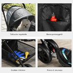 PawHut-Passeggino-per-Cani-Piccoli-Pieghevole-con-Maniglione-Girevole-e-Cestino-Portaoggetti-Nero