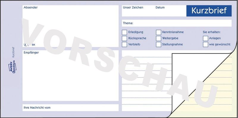 AVERY-Zweckform-modulo-libro-lettera-breve-1741-1-3-DIN-A4-2x-40-pagine