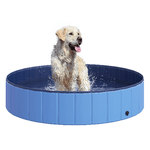 PawHut Piscina Pieghevole per Cani in PVC, Azzurro, 140x30cm (ØxH)