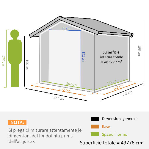 Outsunny-Casetta-da-Giardino-con-Doppie-Porte-Scorrevoli-in-Lamiera-di-Acciaio-Capanno-da-Giardino-in-Acciaio-277x195x192cm-Grigia