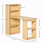 HOMCOM-Scrivania-Computer-con-Libreria-Salvaspazio-Tavolo-da-Pranzo-per-Ufficio-e-Studio-in-Truciolato-120x55x120-cm