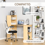 HOMCOM-Scrivania-Computer-con-Libreria-Salvaspazio-Tavolo-da-Pranzo-per-Ufficio-e-Studio-in-Truciolato-120x55x120-cm