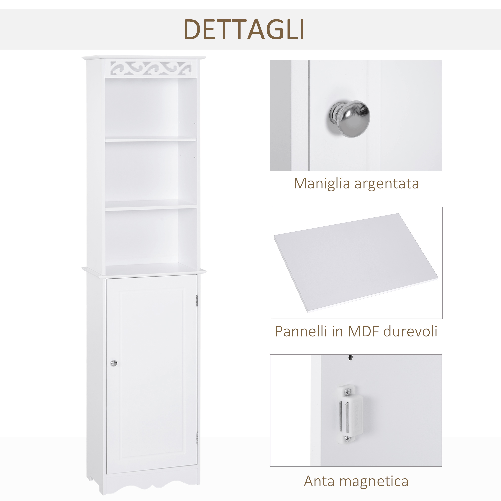 HOMCOM-Mobiletto-a-Colonna-per-Bagno-in-Legno-con-Decoro-Intaglio-Floreale-Bianco-40-x-23-x-160-cm