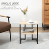 HOMCOM-Tavolino-da-Caffe-con-Mensola-Inferiore-in-Acciaio-e-Legno-45x35x48cm