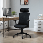 Vinsetto-Sedia-da-Ufficio-Ergonomica-con-Poggiatesta-e-Supporto-Lombare-Altezza-e-Braccioli-Regolabili-65x63x119-129cm-Nero