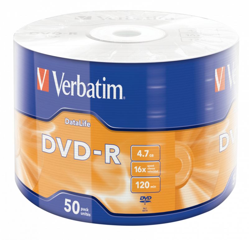 Verbatim-43791-DVD-vergine-47-GB-DVD-R-50-pz--DVD-R-4.7-GB-16X-WRAPPED-50X---DATA-LIVE-EXTRA-PROTECTION-