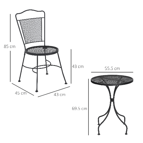 Outsunny-Set-da-Giardino-da-3-Pezzi-Tavolino-Rotondo-con-2-Sedie-da-Esterno-in-Metallo-Nero