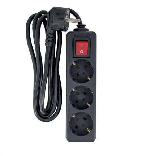 3-way-Schuko-Socket-on-off---switch-1.5M-Black---Warranty-300M