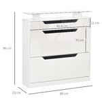 HOMCOM-Scarpiera-Moderna-con-2-Cassetti-per-16-Scarpe-Scarpiera-a-Ribalta-con-Mensola-Regolabile-e-Ripiano-in-Vetro-89x23x96cm-Bianco-Lucido