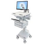 Ergotron StyleView Alluminio, Grigio, Bianco Pannello piatto Carrello multimediale