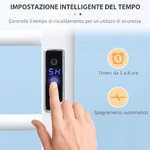 HOMCOM-Scaldasalviette-Elettrico-a-8-Barre-con-Timer-e-Controllo-Temperatura-50x45x80-cm-Bianco