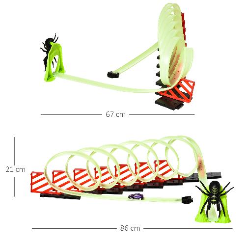 HOMCOM-Pista-per-Macchinine-con-Effetti-Luminosi-e-Automobilina-per-Bambini-da-3-6-Anni-86x67x21cm---Multicolore