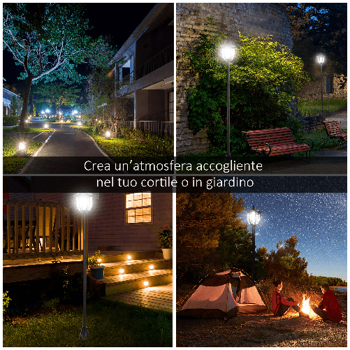 Outsunny-Lampione-da-Esterni-con-6-Luci-Led-e-Pannelli-Solari-Impermeabile-Accensione-Automatica-Durata-6-Ore-Altezza-177cm
