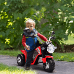 HOMCOM-Moto-Elettrica-per-Bambini-a-3-Ruote-con-Luci-e-Suoni-Batteria-Ricaricabile-6V-Velocita-2-km-h-per-Bimbi-da-18-36-Mesi-72x57x56cm-Rossa