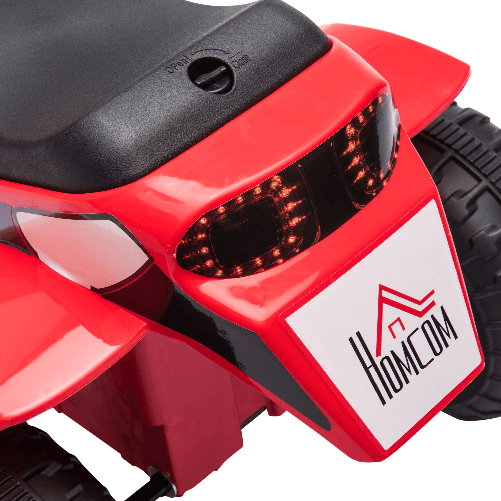 HOMCOM-Moto-Elettrica-per-Bambini-a-3-Ruote-con-Luci-e-Suoni-Batteria-Ricaricabile-6V-Velocita-2-km-h-per-Bimbi-da-18-36-Mesi-72x57x56cm-Rossa