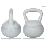 SPORTNOW-Kettlebell-8kg-in-PVC-e-Sabbia-Metallica-per-Allenamento-Spalle-e-Bicipiti-22x22x29-cm-Grigio