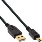 InLine Mini cavo USB 2.0 - USB A ST-Mini ST 5 pin - nero - placcato oro. continua - 2m