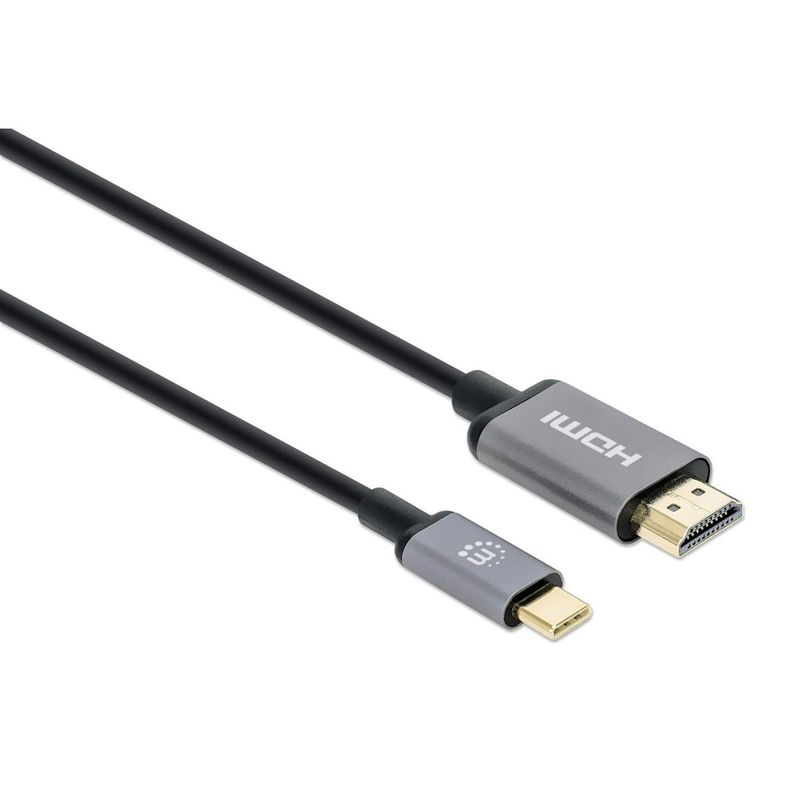 Manhattan-153591-cavo-e-adattatore-video-1-m-HDMI-tipo-A-Standard-USB-tipo-C-Nero-Grigio--USB-C-to-HDMI-Cable-4K60Hz-1m-