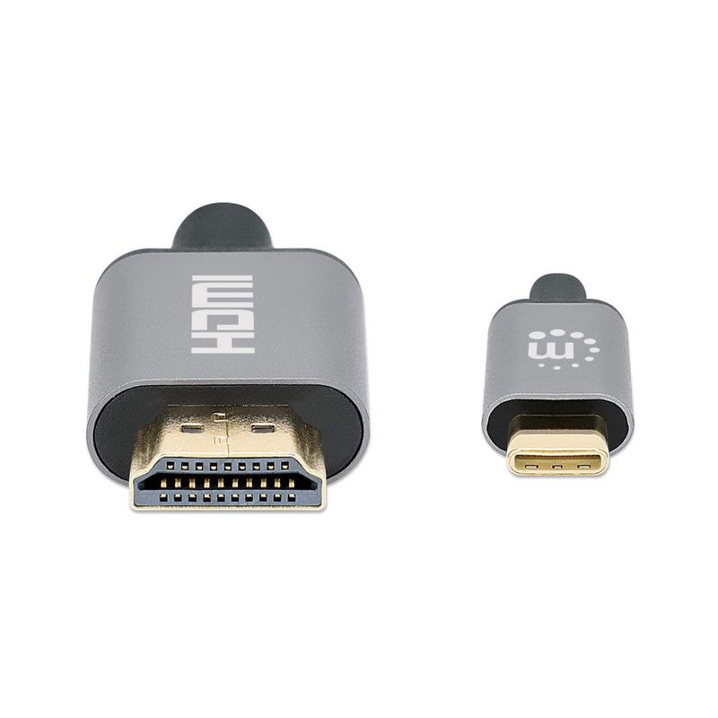 Manhattan-153591-cavo-e-adattatore-video-1-m-HDMI-tipo-A-Standard-USB-tipo-C-Nero-Grigio--USB-C-to-HDMI-Cable-4K60Hz-1m-