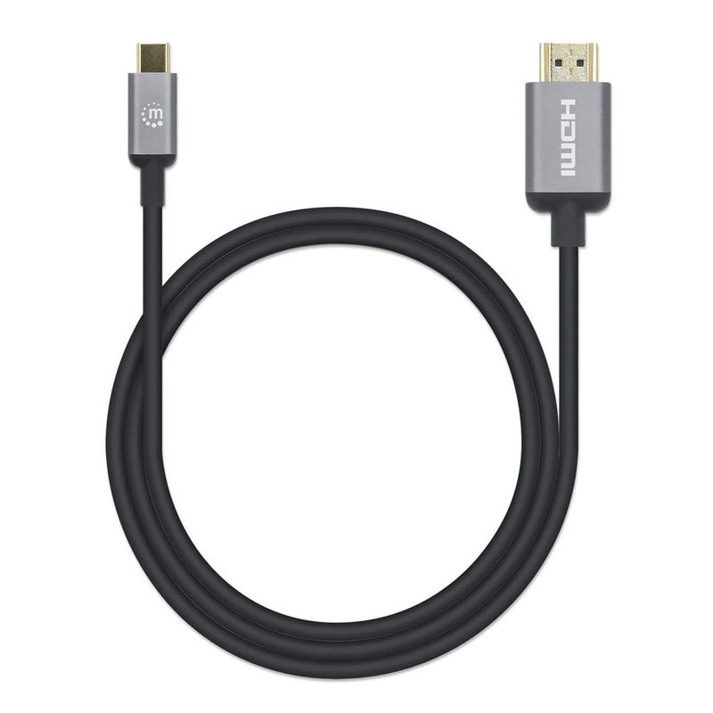 Manhattan-153591-cavo-e-adattatore-video-1-m-HDMI-tipo-A-Standard-USB-tipo-C-Nero-Grigio--USB-C-to-HDMI-Cable-4K60Hz-1m-