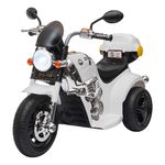 HOMCOM Moto Elettrica per Bambini 6V a 3 Ruote con Luci e Musica, Velocità 3km/h, Età 18-36 Mesi, 87x46x54cm, Bianco