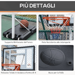 HOMCOM-Canestro-Basket-per-Bambini-e-Adulti-con-Tabellone-in-PVC-Regolabile-210-260cm-Ruote-Integrate-Bianco