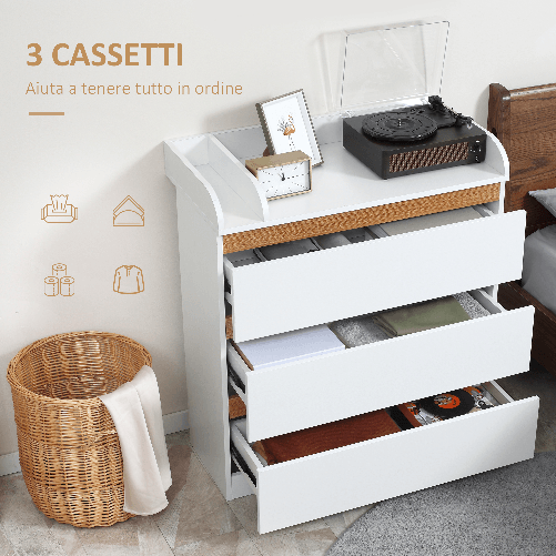 HOMCOM-Cassettiera-3-Cassetti-in-Legno-MDF-e-Truciolato-per-Camera-da-Letto-e-Soggiorno-80x40x86-cm-Bianco