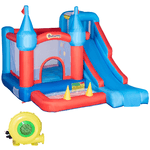 Outsunny Castello Gonfiabile per Bambini con Scivolo, Trampolino, Piscina e Parete da Arrampicata, 333x280x210cm