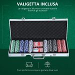 HOMCOM-Set-Poker-Professionale-con-500-Fiches-di-Colori-Diversi-Valigetta-in-Alluminio-5Dadi-e-2-Mazzi-di-Carte