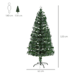 HOMCOM-Albero-di-Natale-Artificiale-120cm-con-130-Rami-Albero-di-Natale-con-Luci-a-LED-e-Fibre-Ottiche-Base-Pieghevole-Rimovibile