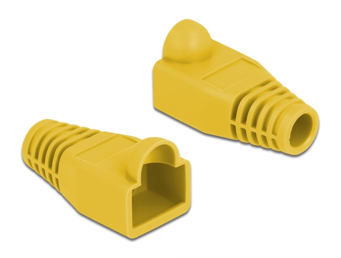 Delock-Strain-relief-for-RJ45-plug---Netzwerkkabel-Knickschutz---Gelb--Packung-mit-20---86723-