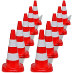 VidaXL 141818 cono e barilotto da traffico Cono per traffico Rosso, Bianco Plastica 10 pz