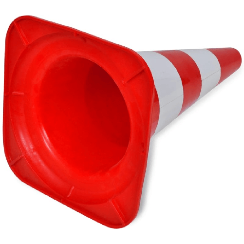 Set-10-Coni-Stradali-Segnaletici-Riflettenti-Rosso-e-Bianco-50-cm