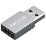 Sandberg 136-46 adattatore per inversione del genere dei cavi USB-A USB-C Alluminio (USB-A to USB-C Dongle - Warranty 60