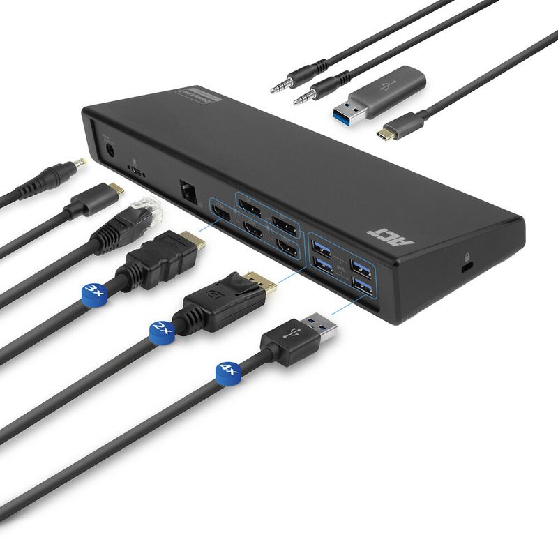 Dock-per-notebook-ACT-AC7048-e-povero-replicatore-Bedraad-USB-3.2-Gen-1--3.1-Gen-1--Type-C-Nero