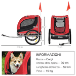 PawHut-Carrello-per-Cani-Rimorchio-Bici-in-Acciaio-e-Tessuto-Oxford-Copertura-per-Pioggia-130x73x90cm-Rosso-e-Nero