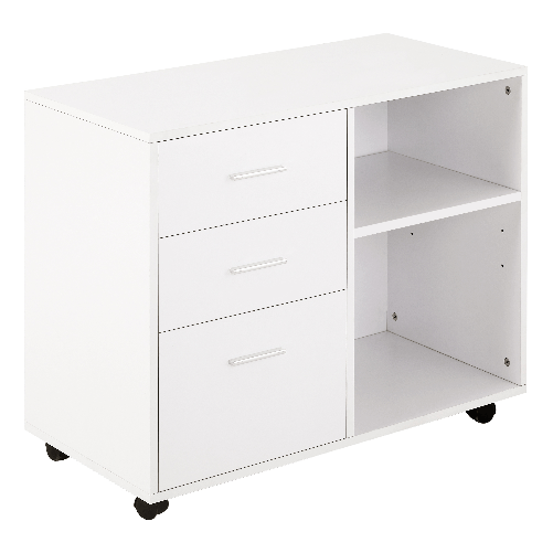 HOMCOM-Mobile-da-ufficio-multiuso-con-ripiani-cassetti-in-legno---Bianco