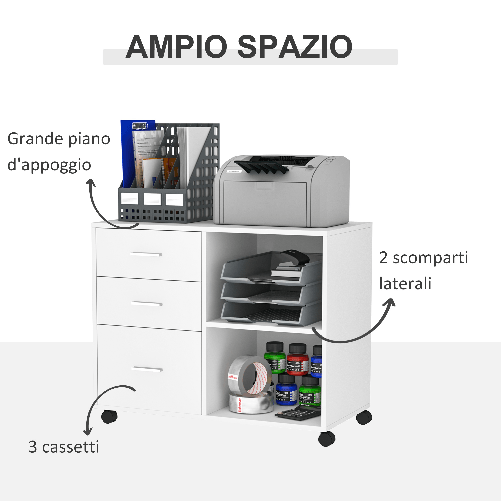 HOMCOM-Mobile-da-ufficio-multiuso-con-ripiani-cassetti-in-legno---Bianco