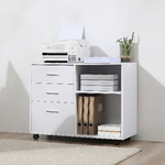 HOMCOM-Mobile-da-ufficio-multiuso-con-ripiani-cassetti-in-legno---Bianco