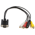 Microconnect MONGGSV cavo e adattatore video 03 m VGA D-Sub RCA  S-Video Nero (VGA to S-video 3x RCA 03m. - MONGGSV 0.3