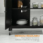 HOMCOM-Carrello-da-Cucina-in-Legno-con-Cassetto-Armadietto-e-Ruote-83x45x88cm-Nero