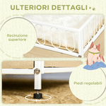 PawHut-Casetta-per-Gatti-in-MDF-e-Acciaio-con-Scaletta-Tiragraffi-e-Superficie-Recintata-56x40x54-cm