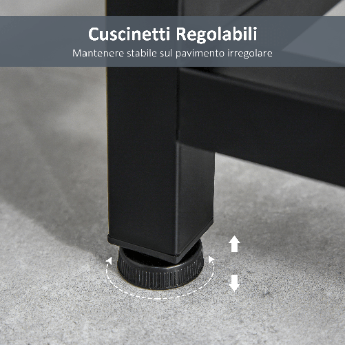 HOMCOM-Tavolo-Consolle-per-Ingresso-con-2-Cassetti-in-Legno-Bianco-e-Metallo-Nero