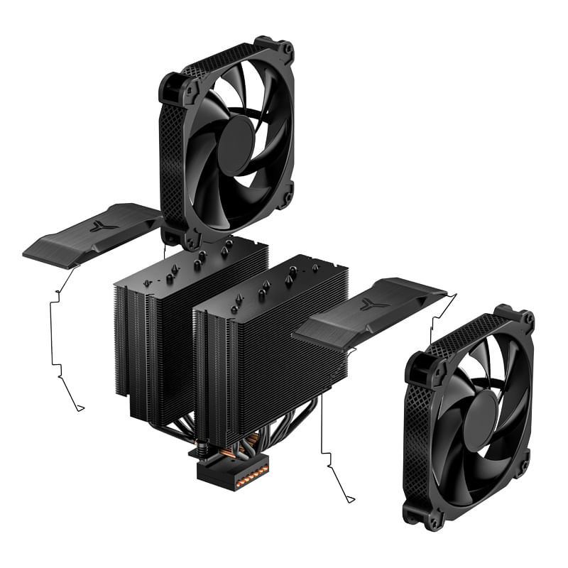 Jonsbo-HX7280-Processore-Ventilatore-14-cm-Nero--Jonsbo-HX7280-Twin-Tower-Seven-Heat-Pipes-CPU-Cooler-