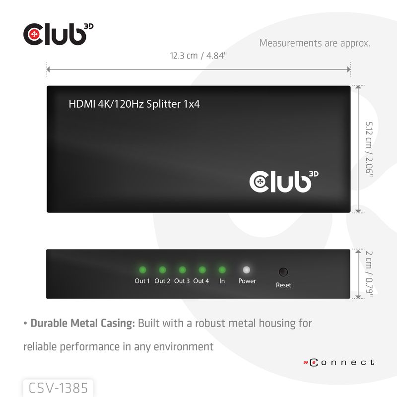 CLUB3D-Umschalter-HDMI-4x-HDMI