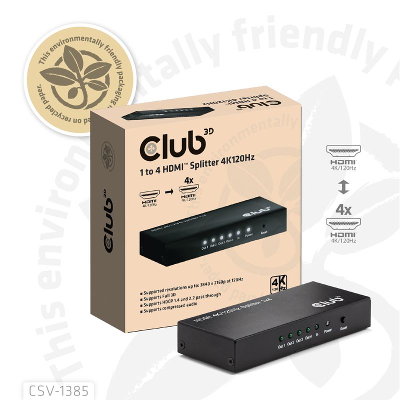 CLUB3D-Umschalter-HDMI-4x-HDMI