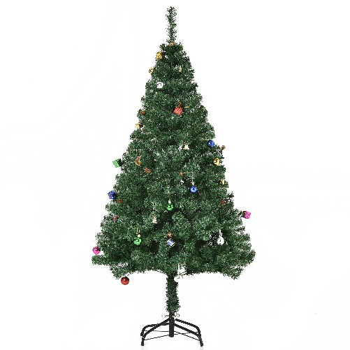 HOMCOM-Albero-di-Natale-150cm-con-420-Rami-in-PVC-Ignifughi-Albero-di-Natale-con-Decorazioni-e-Rami-Folti-Verde